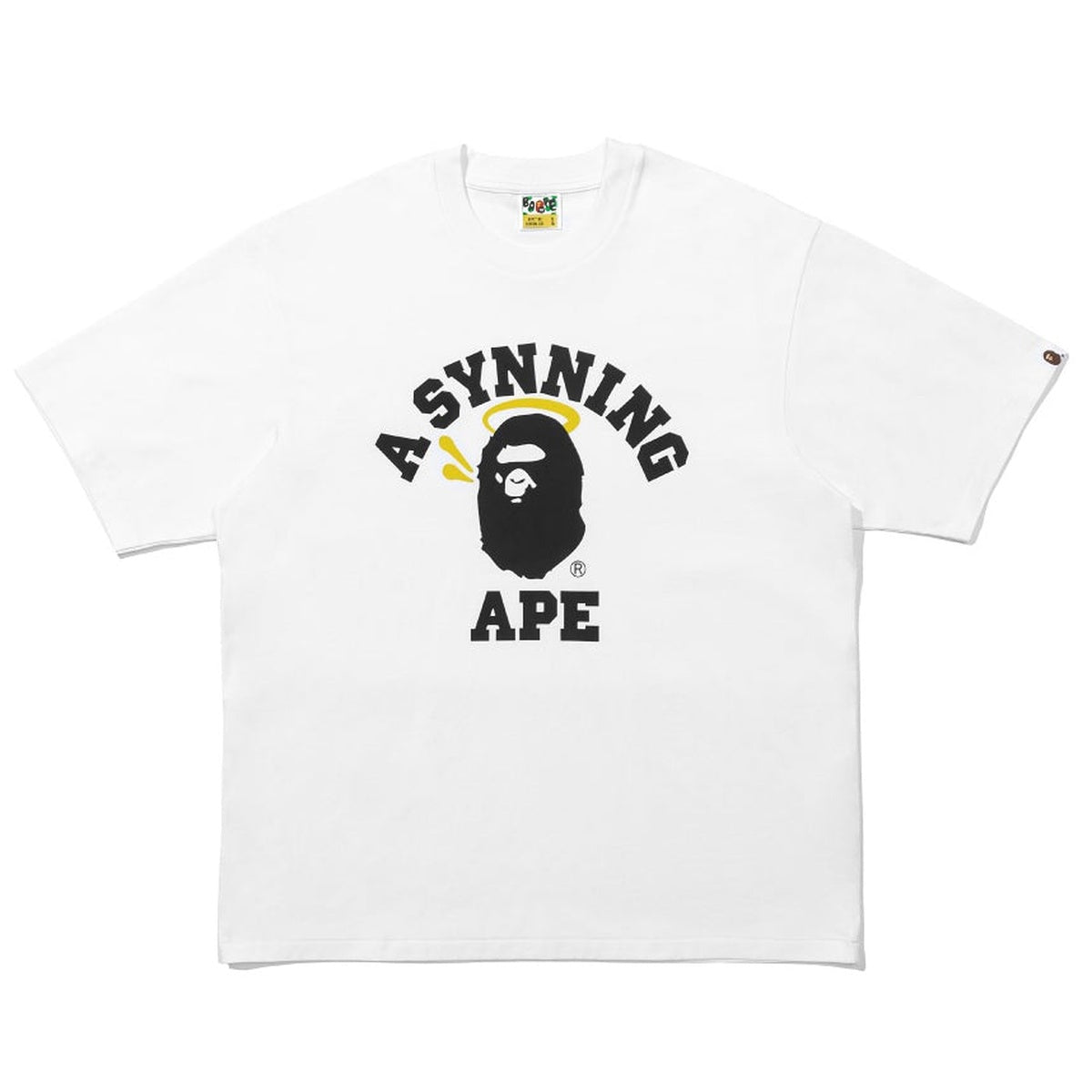 A BATHING APE BAPE SPOTIFY BY CENTRAL CEE COLLEGE RELAXED FIT TEE WHITE