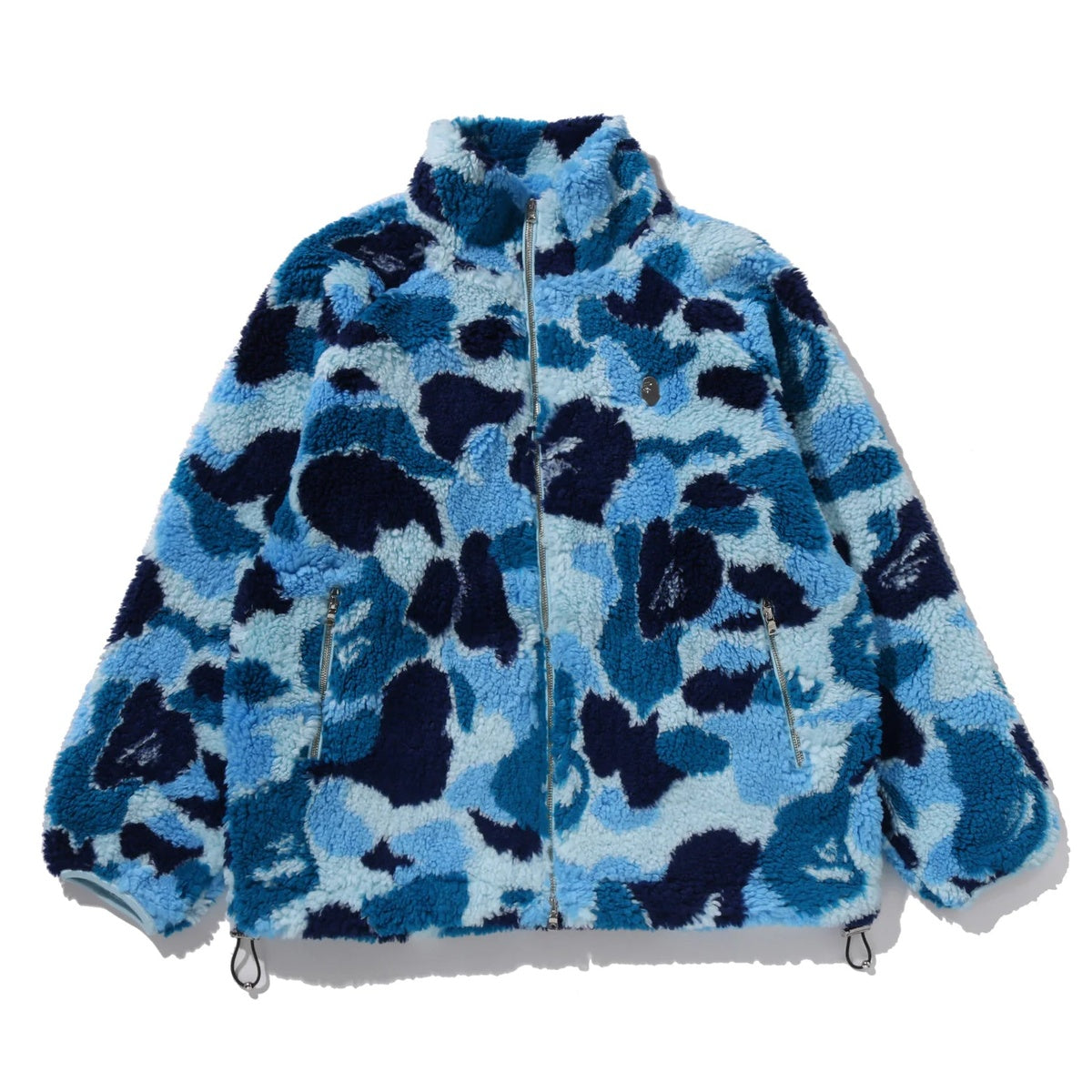 A BATHING APE BAPE ABC CAMO METAL ONE POINT BOA JACKET BLUE