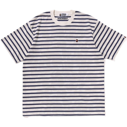 A BATHING APE BAPE SOLID CAMO STRIPE ONE POINT RELAXED FIT TEE IVORY