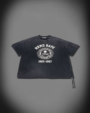 A BATHING APE BAPE x mastermind JAPAN SKULL VINTAGE EFFECT RELAXED FIT TEE BLACK